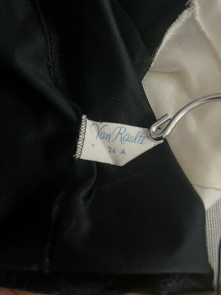 VTG Black White Dupont Nylon Lace Van Raalte Full Slip 34A Small - Picture 5 of 6